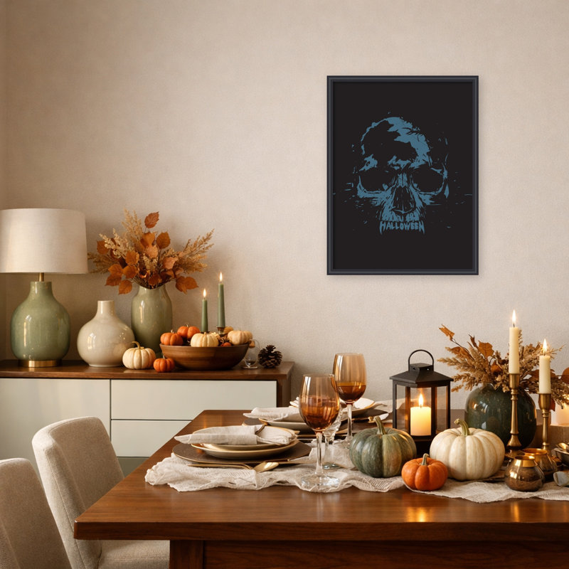 «Grunge Halloween Skull» par Balazs Solti, reproduction d'art sur toile encadrée, L 19 po x H 25 po