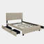 Lit plateforme en fourrure avec 2 tiroirs et 1 double tiroir TG