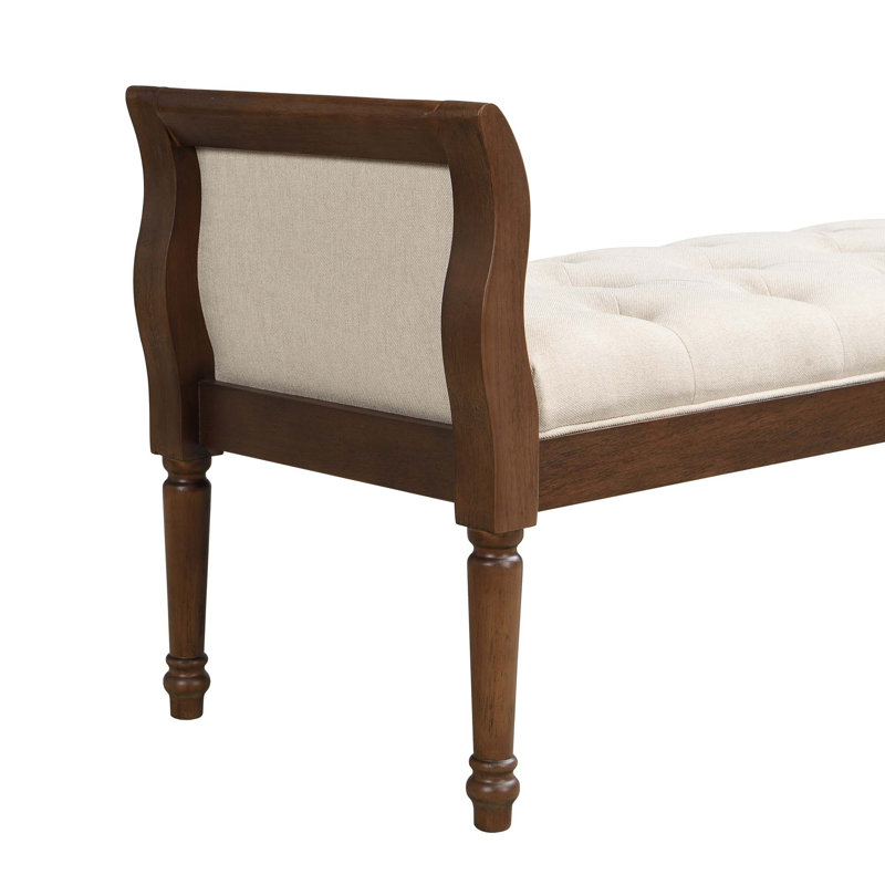 Banc classique capitonné avec accoudoirs incurvés