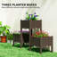 Lit de jardin surélevé en plastique avec pieds, bacs à fleurs surélevés avec trous de drainage et bouchons de drainage, boîte à fleurs d'extérieur facile à assembler pour balcon de patio, légumes, fleurs, herbes