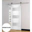 Porte de grange moderne / Sete 6003 / Rail de 2 m (6,6 pi) avec quincaillerie robuste / Portes intérieures à panneaux pleins - 76 cm x 203 cm (30 po x 80 po) - Rail argenté-58144604-58144605