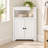 32" Freestanding Corner Storage Cabinet with 2 Doors and Adjustable Shelves