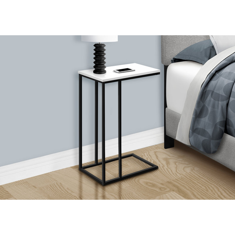 Table d'appoint polyvalente contemporaine pour le salon et la chambre à coucher, Blanc