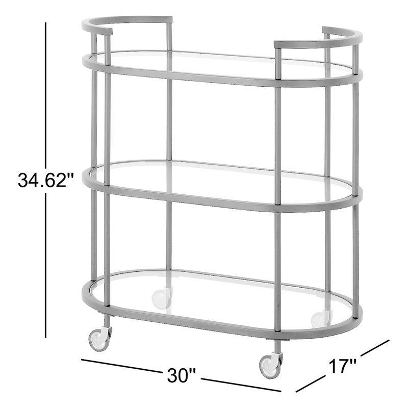 Rosario Metal Bar Cart, Blackened Bronze