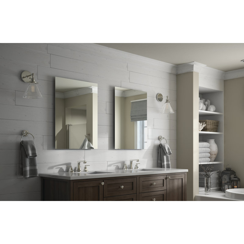 Miroir flottant rectangulaire standard sans cadre pour meuble-lavabo Delta, 31 po x 24 po