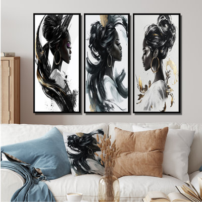 Glam Portrait Of African American Woman I - Fashion Woman Canvas Art Wall Art Collection