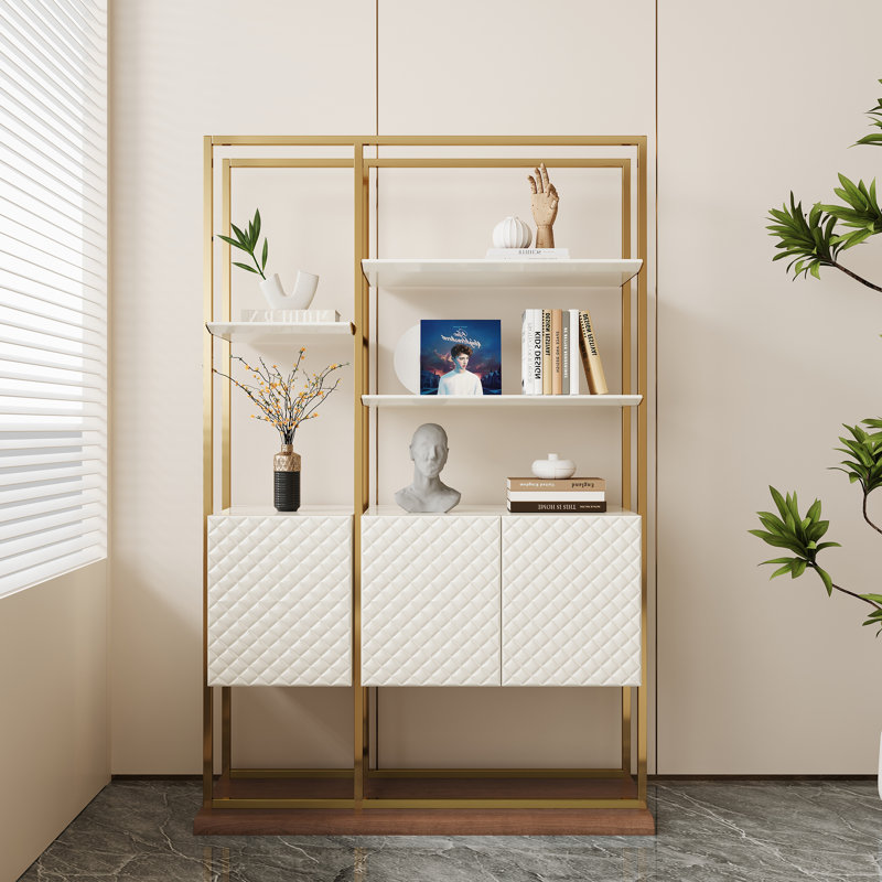 Modern Luxury Bookcases for Living Room & Study - Decorative Wall Storage Shelving Unit