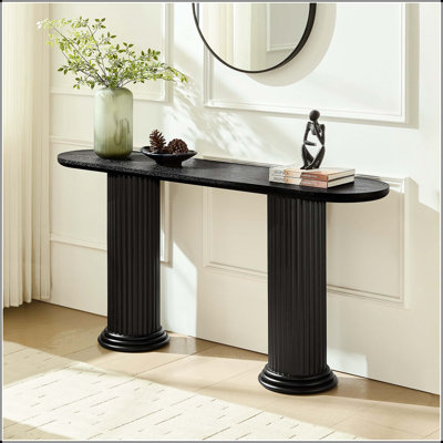 62.99" Roman-Style Console Table with Wood Veneer - Classic Design