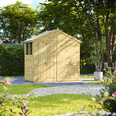 Powersheds 4 x 8ft Premium Pressure Treated Timber Apex Garden Shed