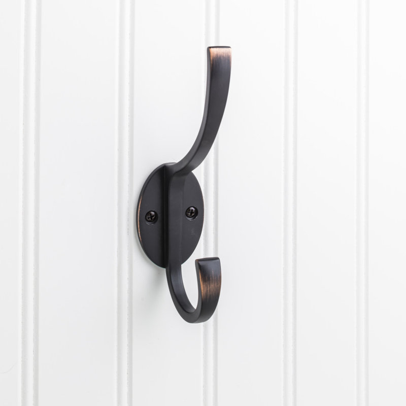 Elements Wall Double Hook, Brushed Oil Rubbed Bronze