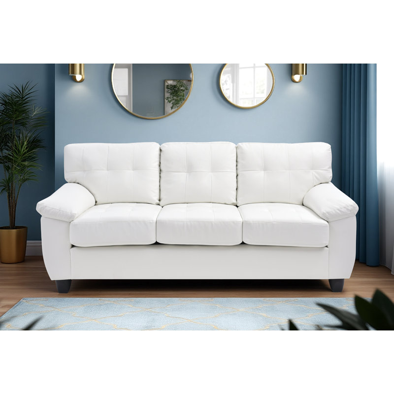 Rimouski Faux Leather 3pc Living Room Set, White