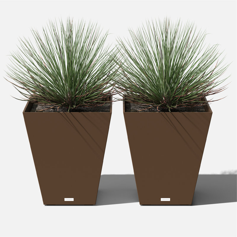 Pure Series Nobleton Planter, 2, 22" H x 19" W x 19" D, Espresso