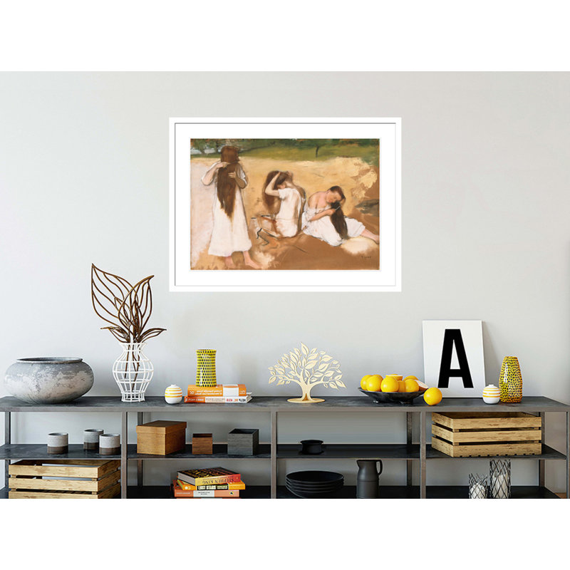«Women Combing Leurs Hair» par Edgar Degas, impression giclée encadrée, H 31,11 po x l 41,5 po