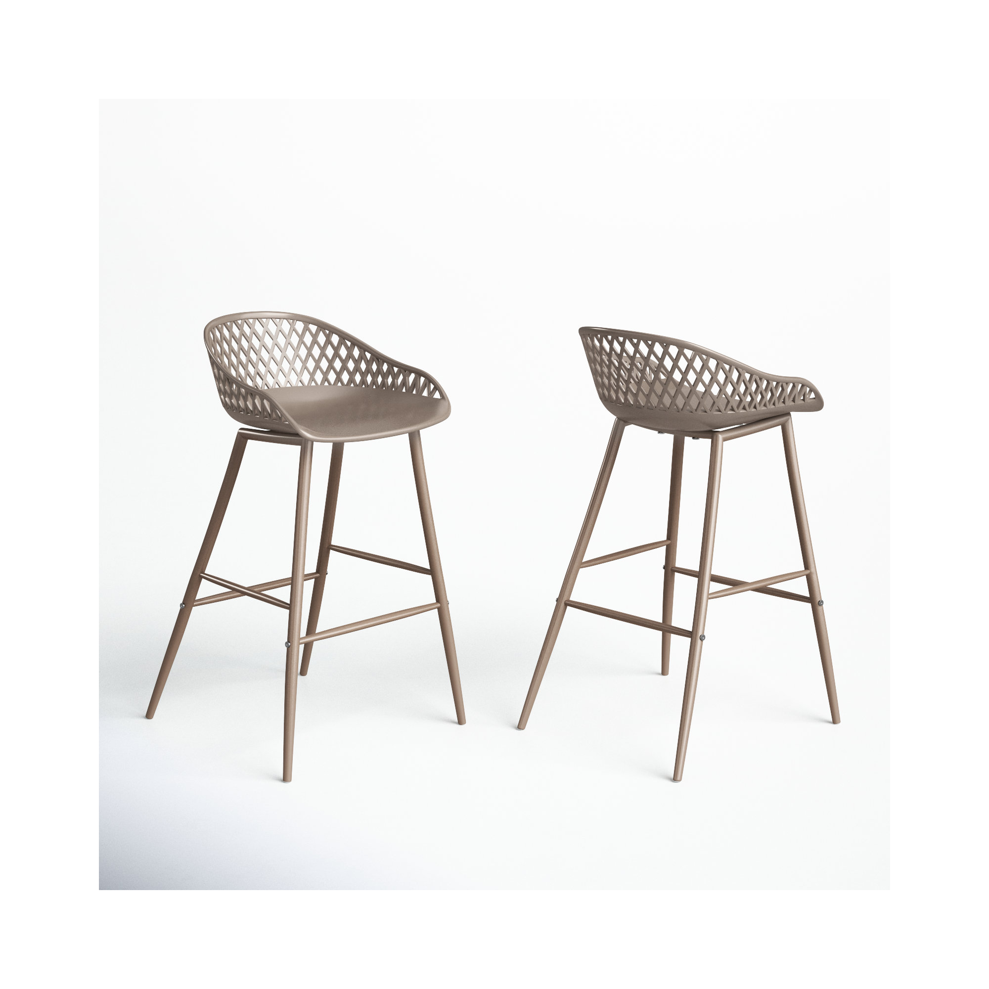 Newark Patio Bar Stool, 25.5", Taupe