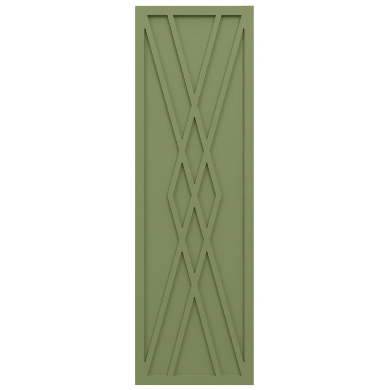 EnduraCore Composite Florence Modern Style Shutters, Moss Green, 18"W, 49"H