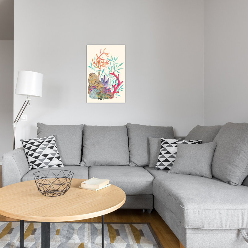 « corail corail », reproduction d’art sur toile, H 18 po x l 12 po x P 1,5 po, Toile tendue, Pas de tapis