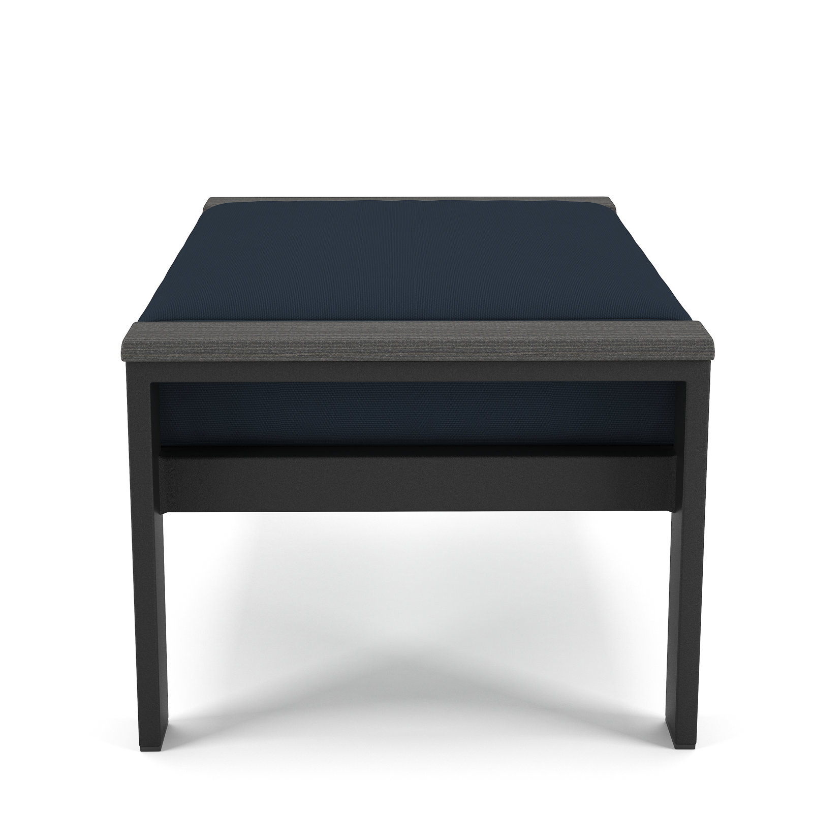Townsend Sunbrella® Patio Ottoman, Canvas Navy Sunbrella® Canvas, Black, Yes