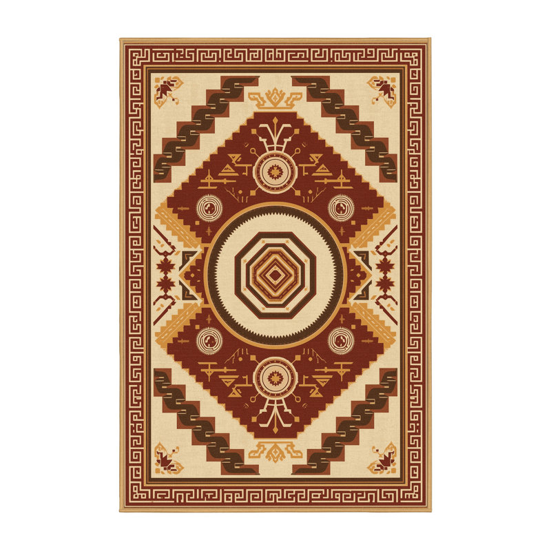 Tapis oriental brun lavable à la machine Zack Classic - reliure brun clair, 2 x 5