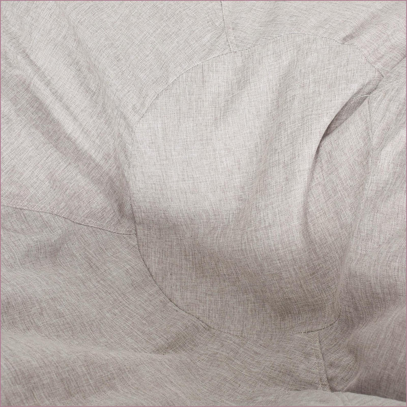 5 ft Round Bean Bag Chair – Light Grey &amp; Coffee Brown Fabric/Faux Leather | Light Grey+Brown | Round