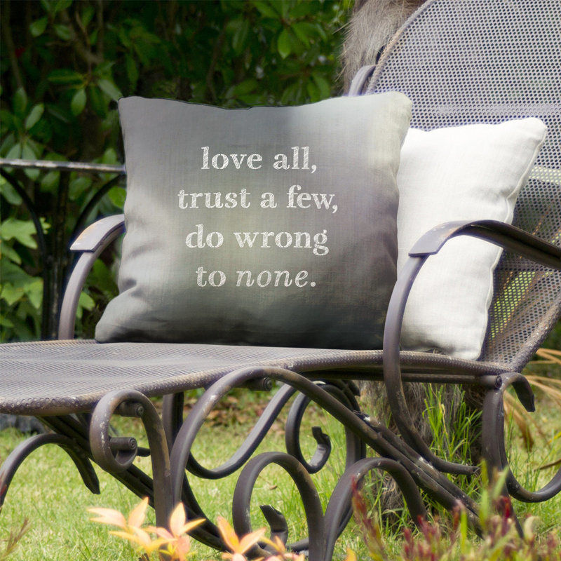 Coussin décoratif intérieur/extérieur do not incorrect, 20 po x 20 po, Noir / Blanc