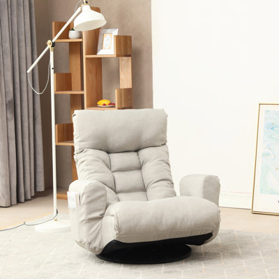Chaise longue relaxante avec ressort intégré et base de jeu stable à 5 angles réglables avec rotation à 360 degrés