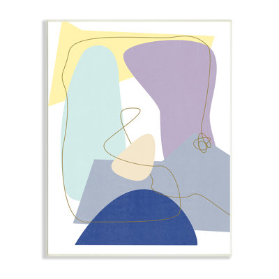«Modern Modern Contraste Shape Abstraction Blue Mauve», art mural sur toile par Melissa Wang