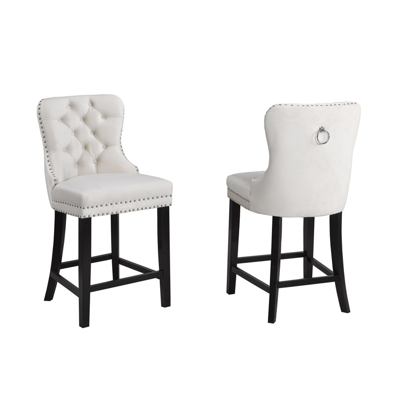 Tabouret de comptoir court 26 po Pudsey, Crème
