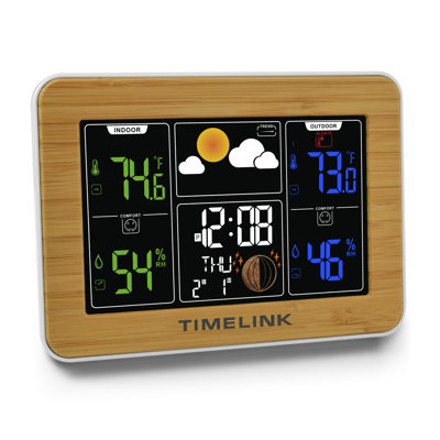 BAMBOO WEATHER STATION W/ TIME DISPLAY