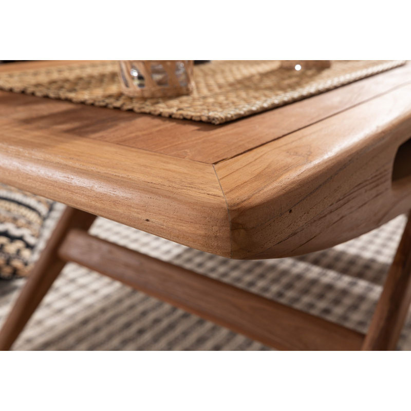 Solid Wood Cross Legs Coffee Table