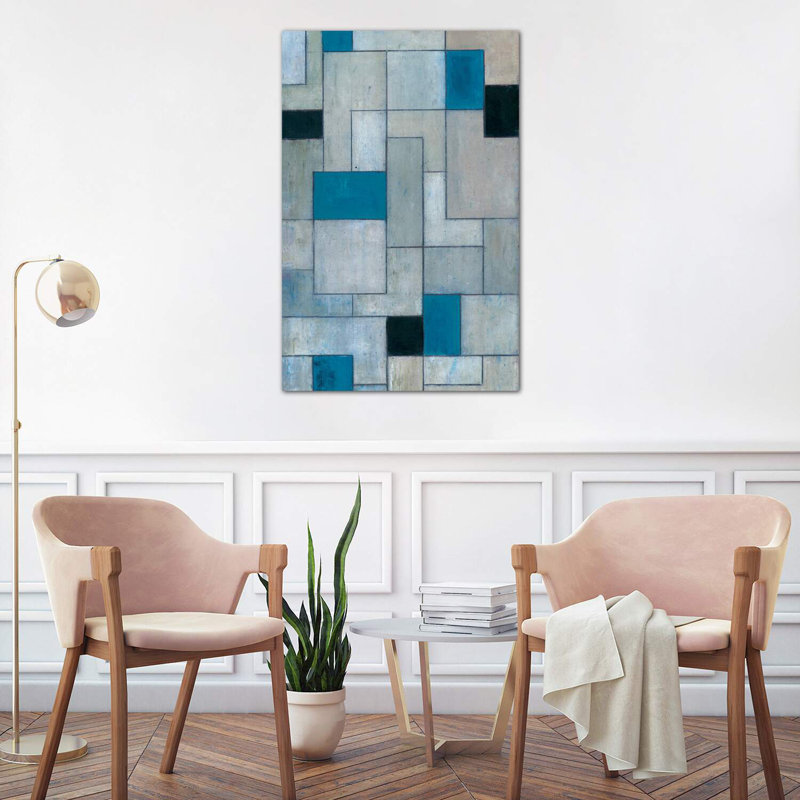 «Gray Matters Black and Blue» par Stephen Cimini, Toile tendue, H 40 po x l 26 po x P 1,5 po