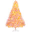 Arbre de Noël 6 pi de hauteur avec 1000 pointes de branches et 250 pointes ornementales de 6 pieds blanc chaud et rose, charme artificiel