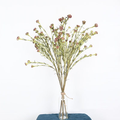 Artificial Spring Summer Wildflower Floral Arrangement In Vase, Branch Greenery Leaves Sprays Long Stem Faux Flower With Faux Water For Dining Table Centerpieces, Home Wedding Party Decor Indoor
