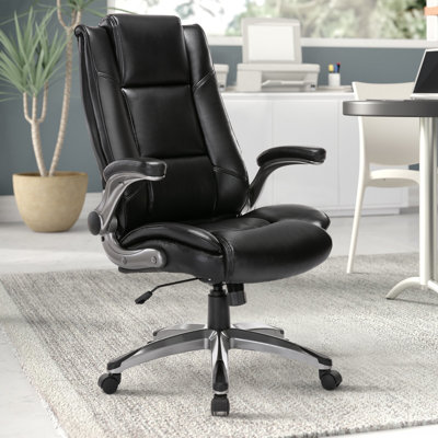 Fauteuil de direction ergonomique à haut dossier avec accoudoirs rembourrés réglables