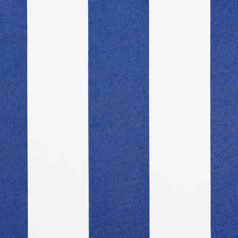 VidaXL 200cm D Fabric Cover Retractable Patio Awning, 165cm H x 250cm W x 200cm D, Blue/White/White