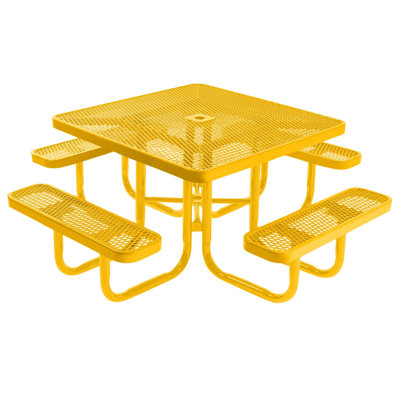 46In Square Picnic Table, Expanded, Yellow