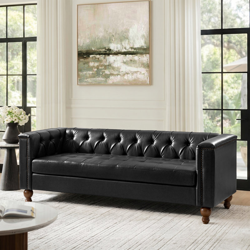 Canapé Chesterfield Anselmo, Noir