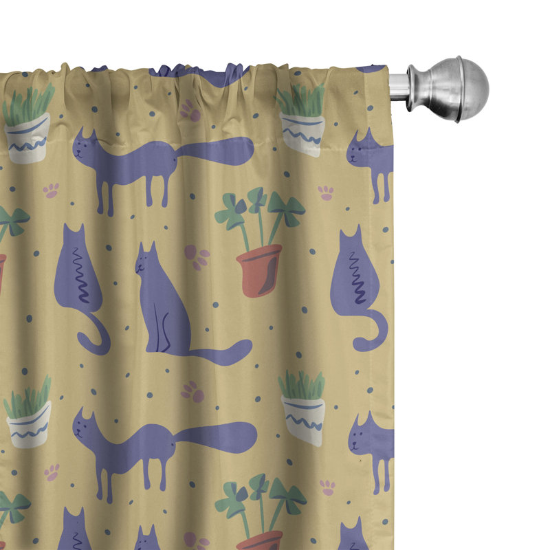 Rideaux 4 panneaux East Urban Home Cat, Meow, L 56 po x L 84 po