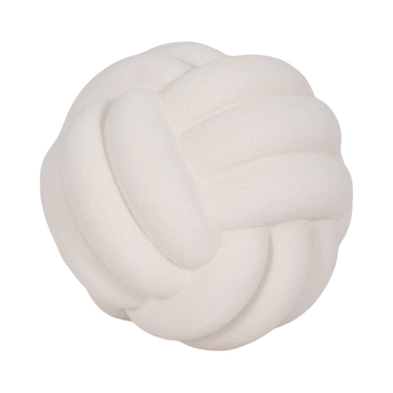 Hershman Knot Orb Rough Texture, 5" H x 5" W x 5" D, White