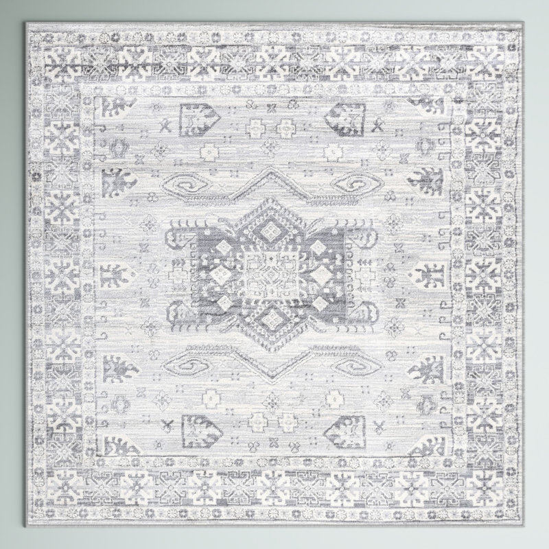 Tapis gris clair Federick, Carré 6 pi 7 po