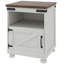 Petite table d'appoint avec rangement, table de bout Farmhouse avec tablette ouverte et placard, table de canapé moderne avec pieds en bois pour le salon, blanc-1120333735