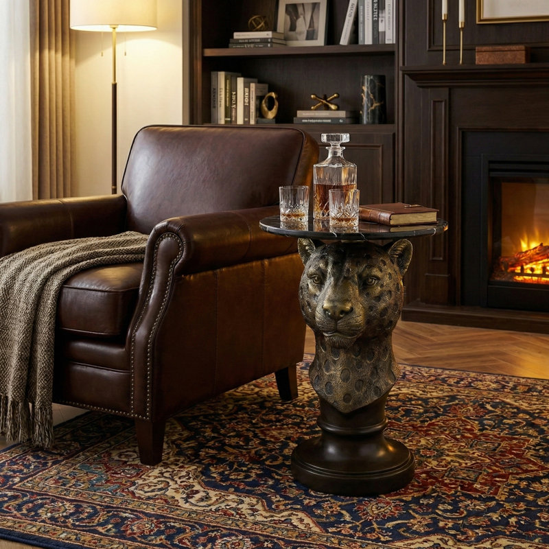 Table d'appoint Leopard Head