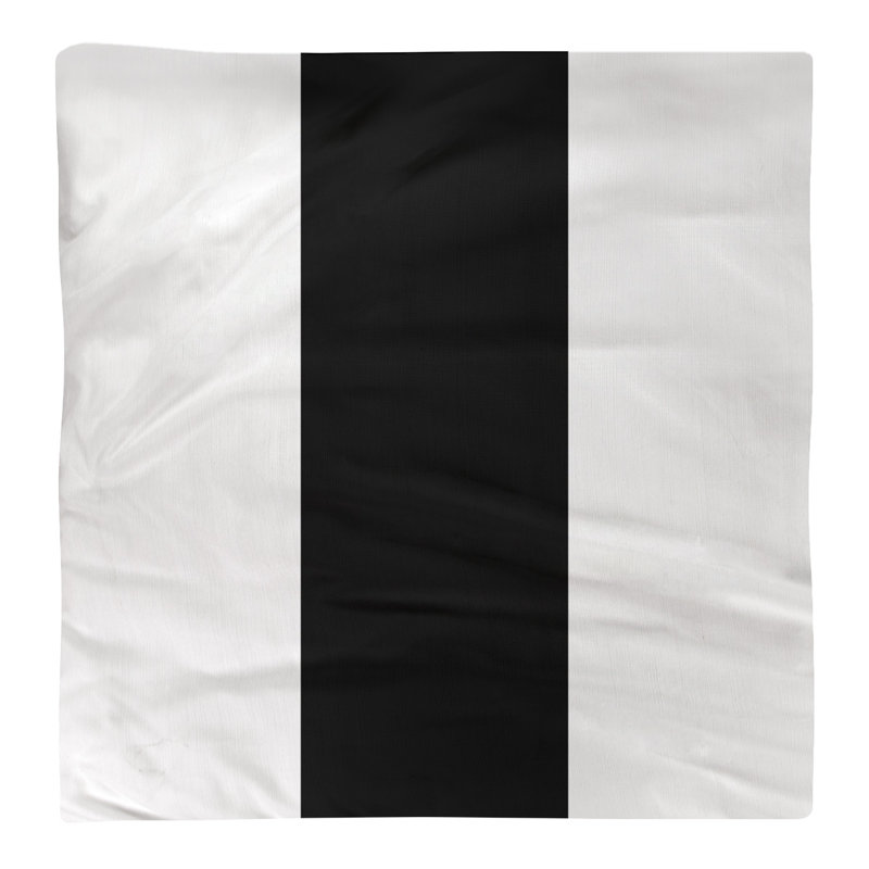 Serviette 22" à rayures pour équipes de football, Blanc / noir