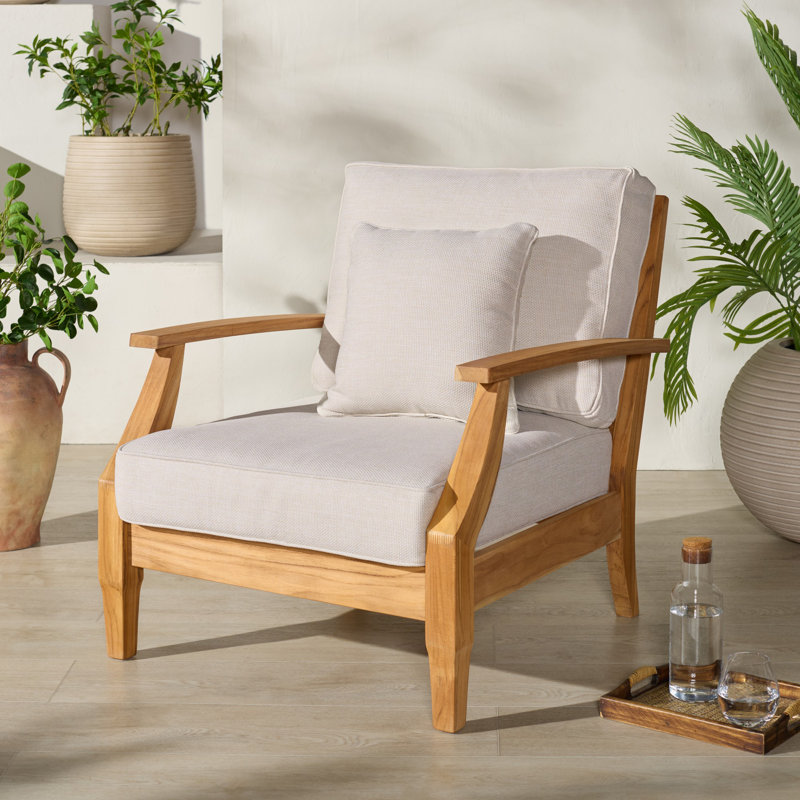 Clairmont Teakwood Patio Armchair, White