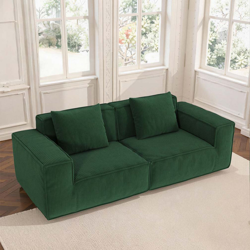 2-Seater Free Conversion Sofa, Green