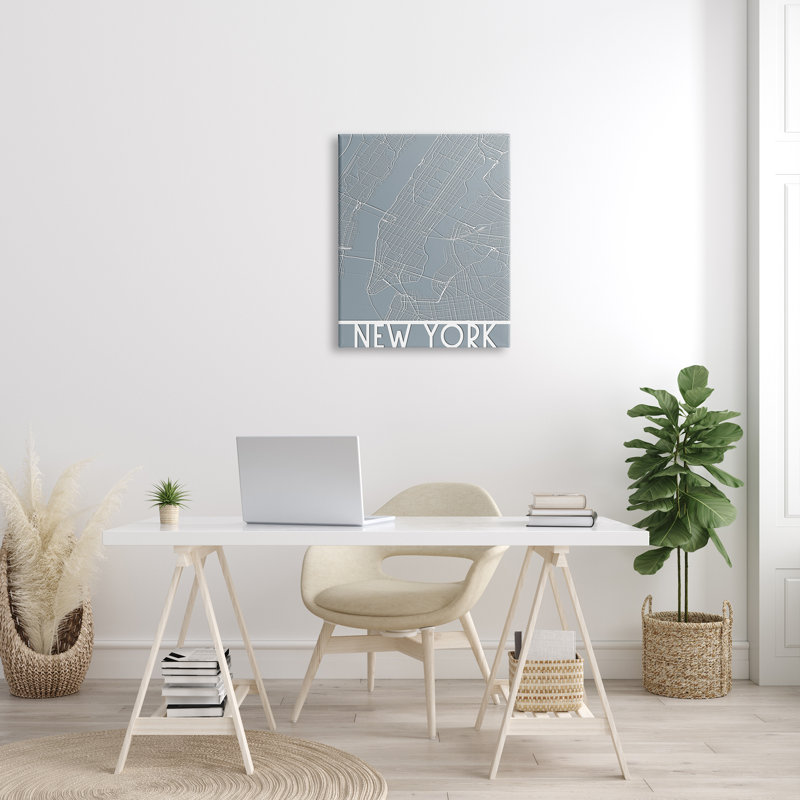 New York Transport Road Grid State Street par Daphne Polselli, Toile tendue, H 30 po x l 24 po x P 1,5 po