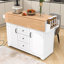 Kitchen Cart with Dual Drop Leaf, Rolling Design, Power Outlet and Ample Storage on 5 Wheels-563098241