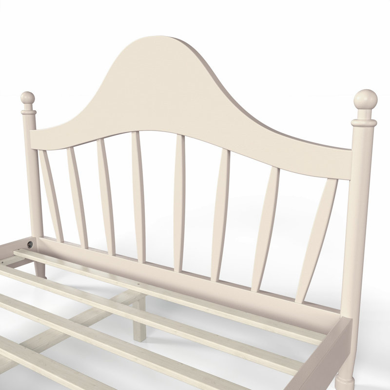 Lit plateforme avec tête de lit et base de lit en bois avec support à lattes, Grand lit, Beige
