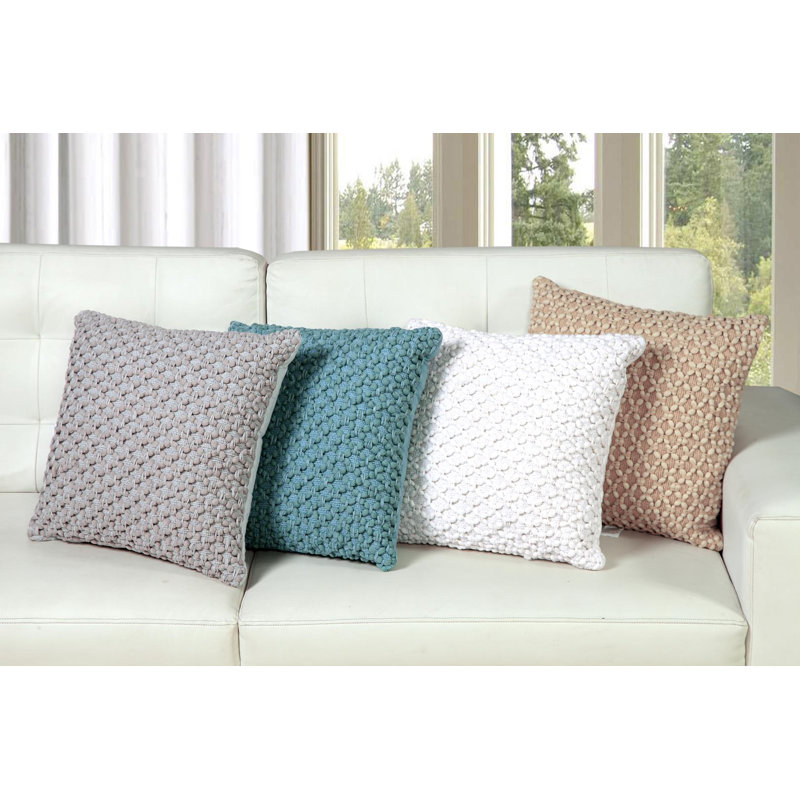 Housse de coussin diamant tressé carré, Beige