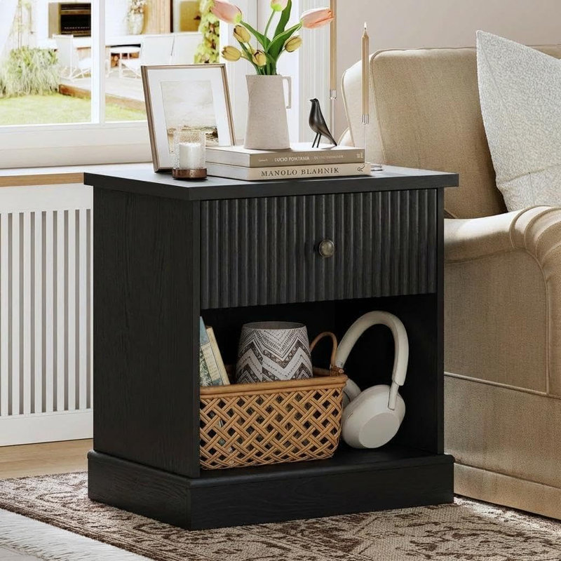 57.7cm W Solid Wood Bedside Table