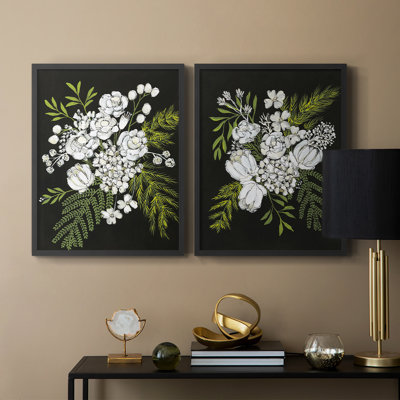 Alabaster Bouquet I-Premium, reproduction encadrée - prête à être accrochée - aucun clou requis - aucun clou requis